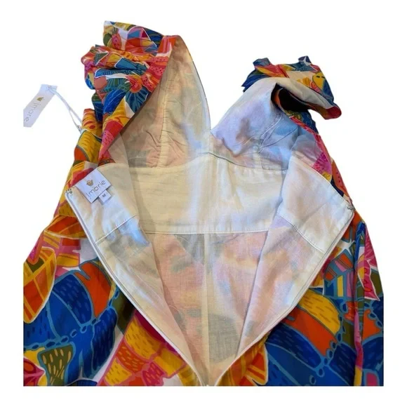 Vibrant Floral Flutter-Sleeve Romper - Orange Multi - Picture 6 of 16